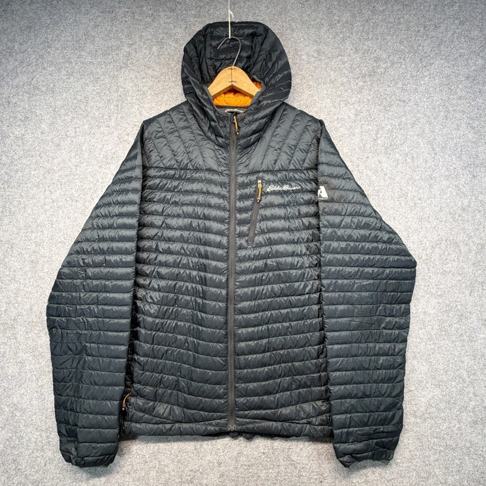 Eddie Bauer Goose Down 800 Puffer Hooded First Ascent Mens Jacket Coat Grey XL